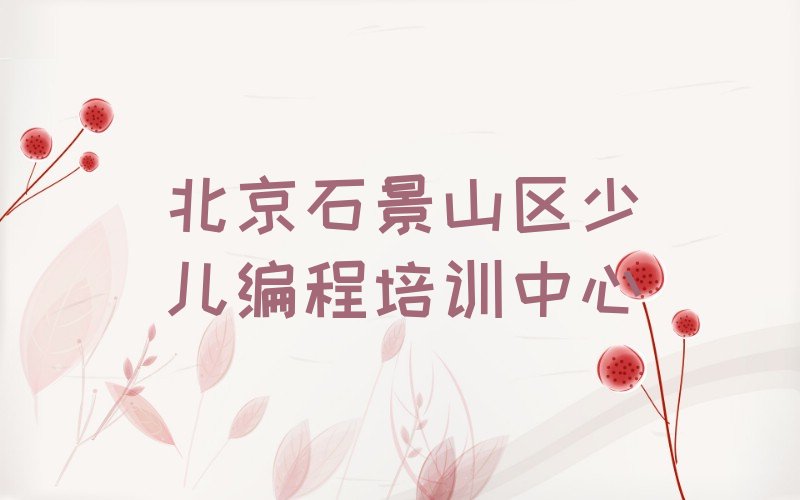 北京石景山区少儿编程培训中心