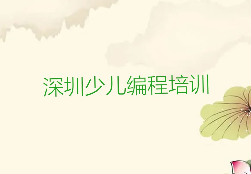 深圳小儿编程培训学校