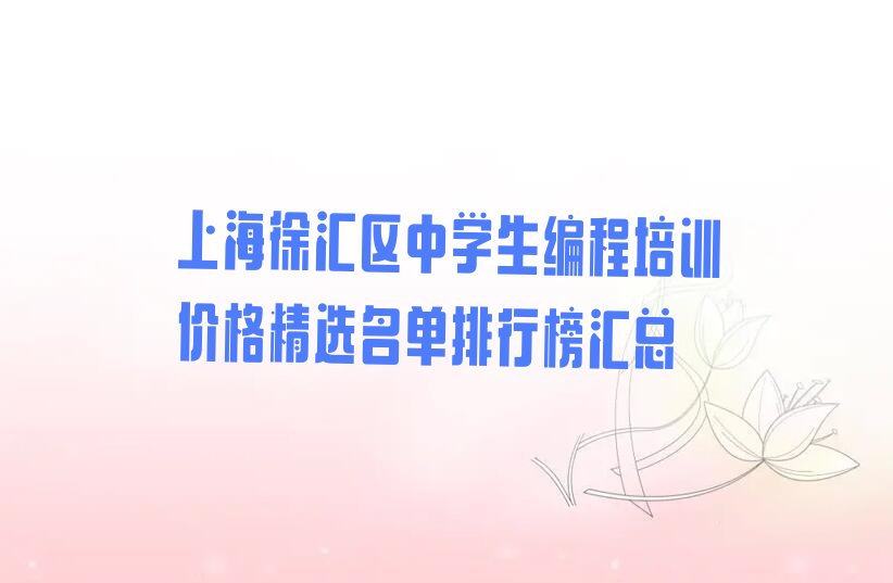上海徐汇区天平路中学生编程培训学校