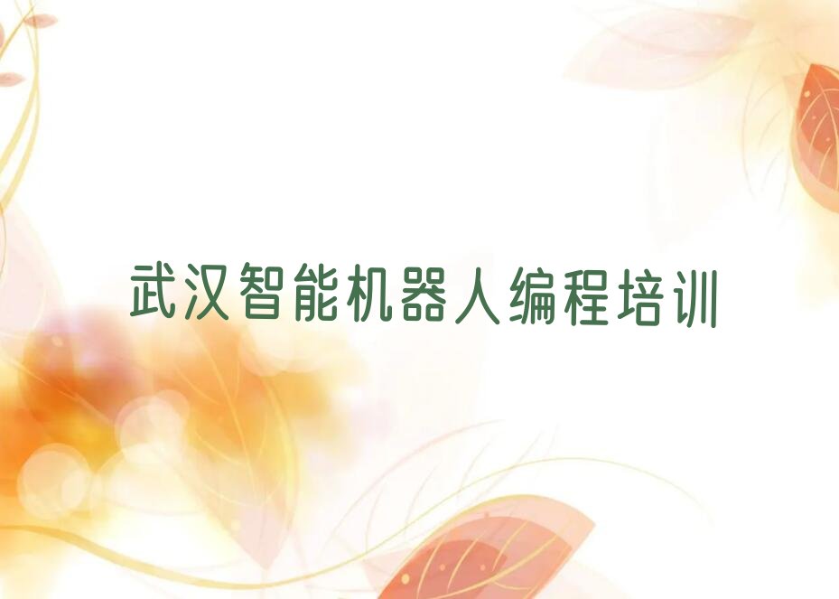 武汉汉阳区智能机器人编程培训学校