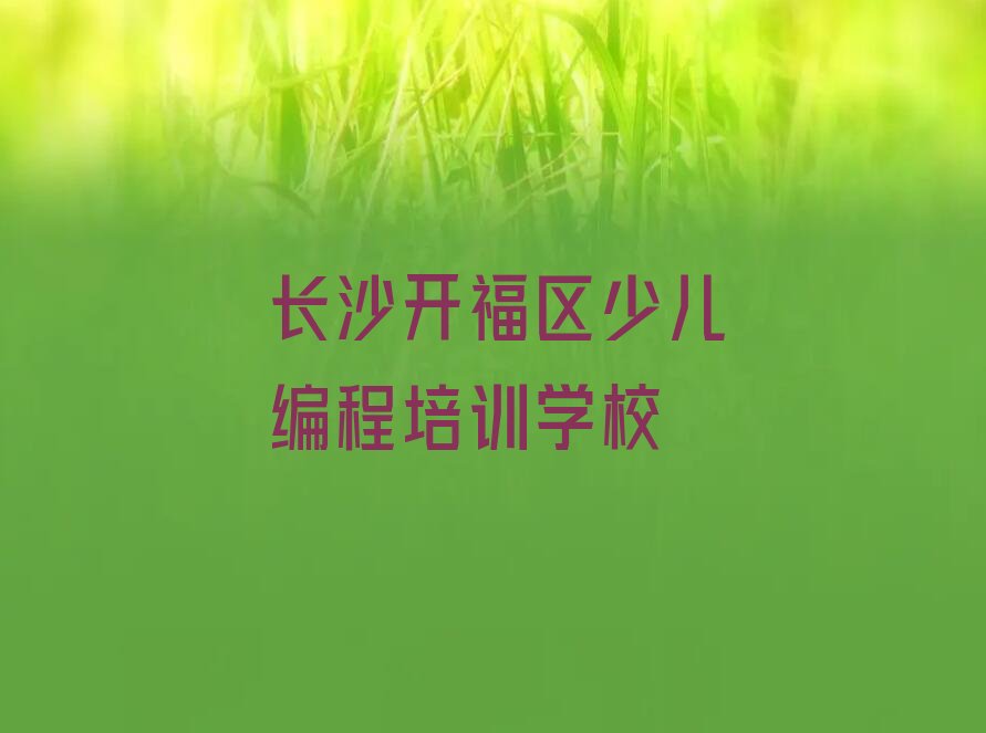 长沙开福区少儿编程培训学校