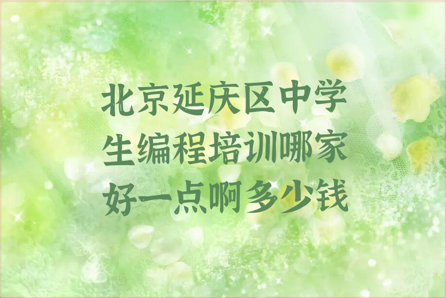 北京延庆区少儿编程培训学校