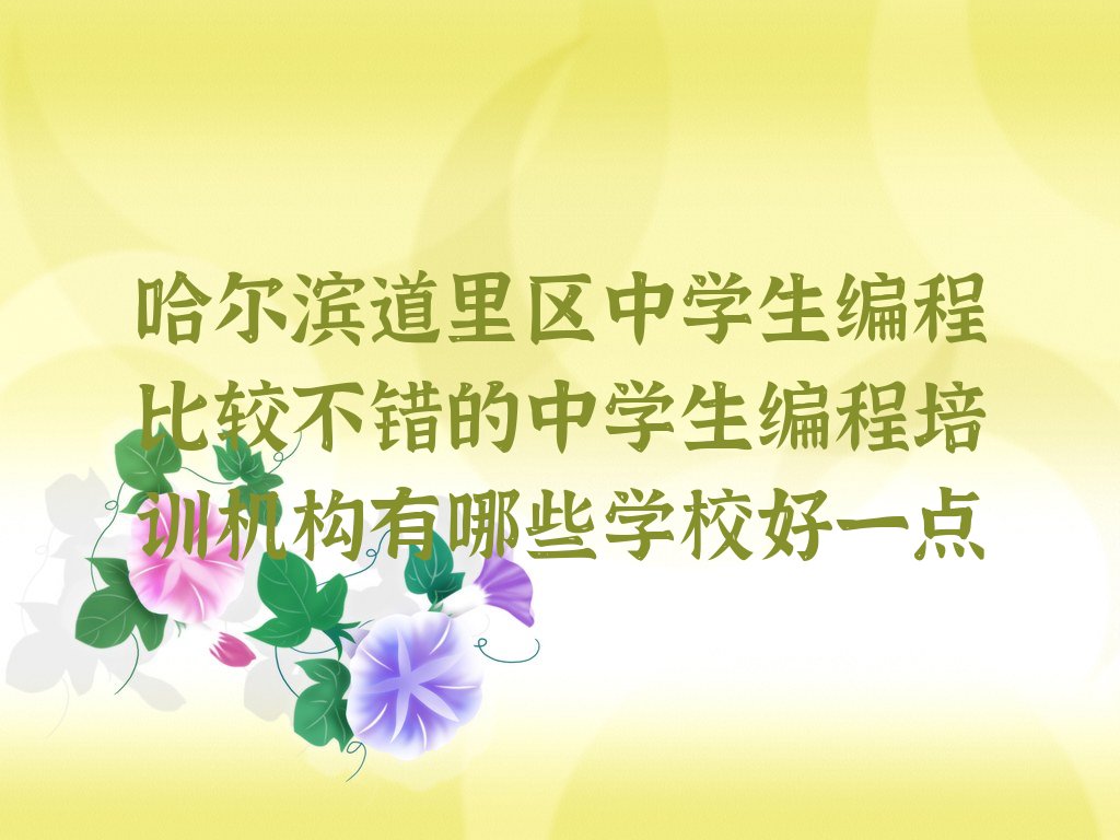 哈尔滨少儿编程培训班