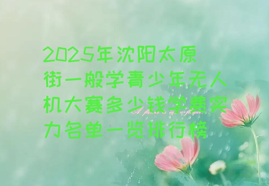 沈阳和平区青少年无人机大赛培训学校