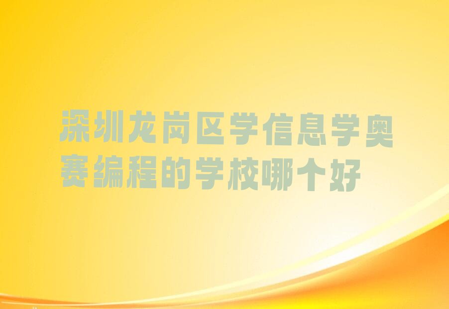 深圳龙岗区少儿编程培训学校