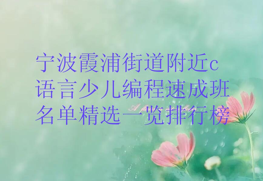 宁波北仑区少儿编程培训