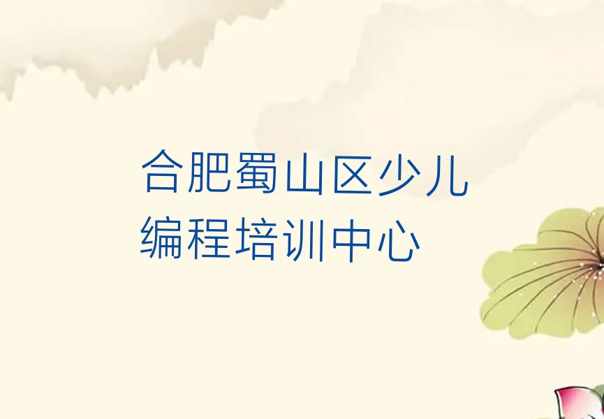 合肥蜀山区少儿编程培训中心