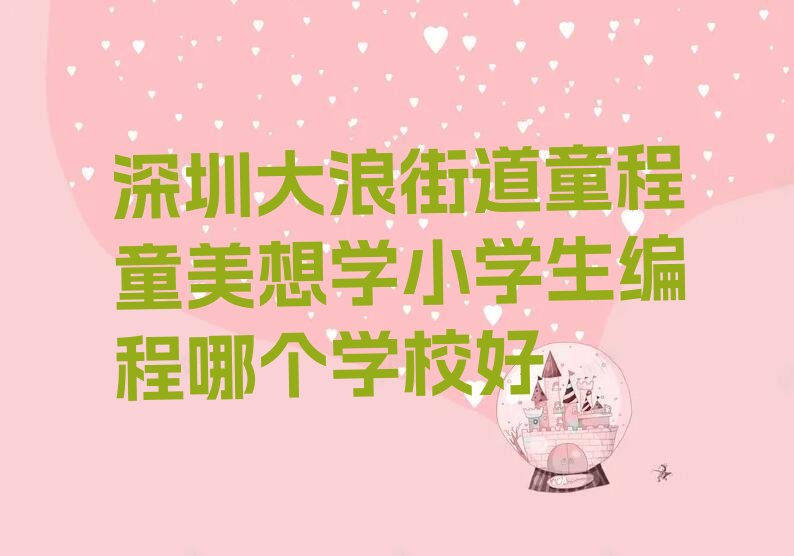 深圳龙华区少儿编程培训