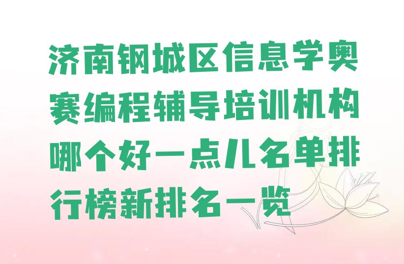济南钢城区艾山街道信息学奥赛编程培训学校