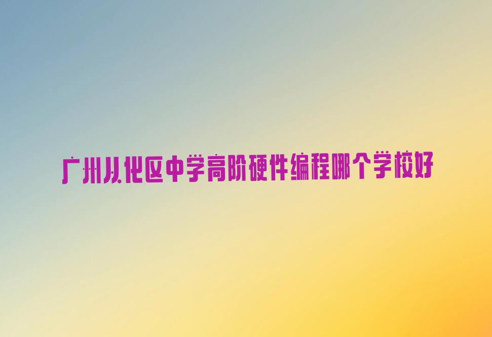 十大广州从化区中学高阶硬件编程哪个学校好排行榜