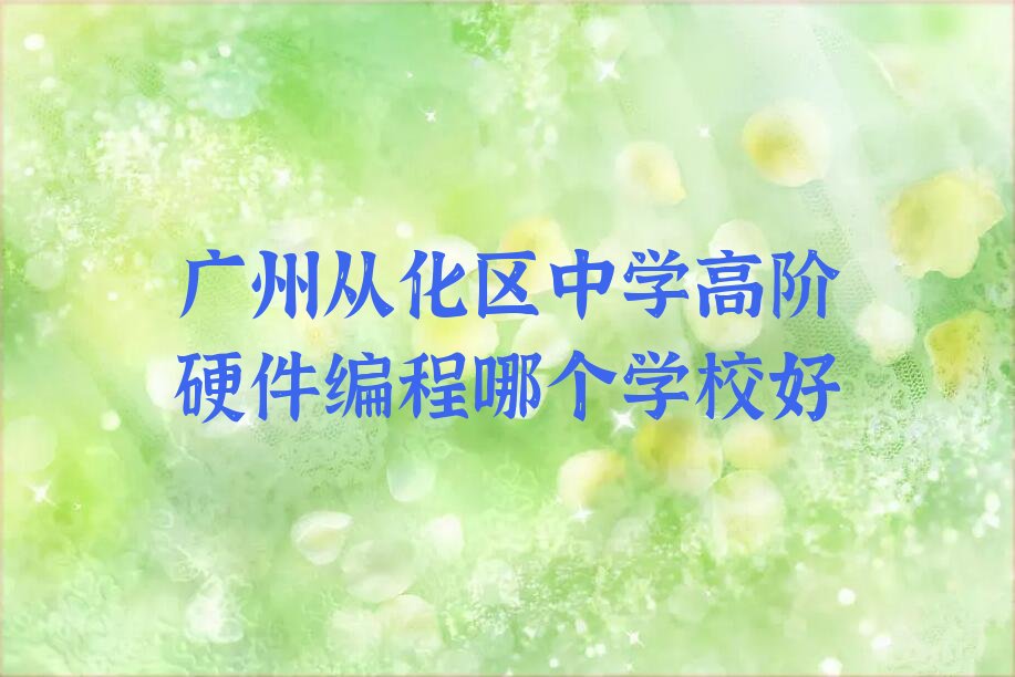 广州从化区中学高阶硬件编程培训学校