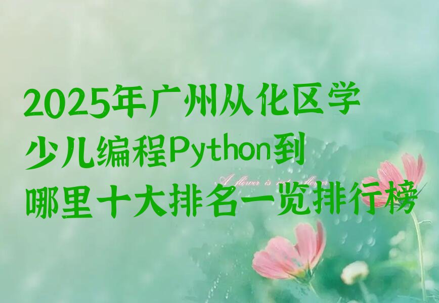 十大2025年广州从化区学少儿编程Python到哪里十大排名一览排行榜排行榜