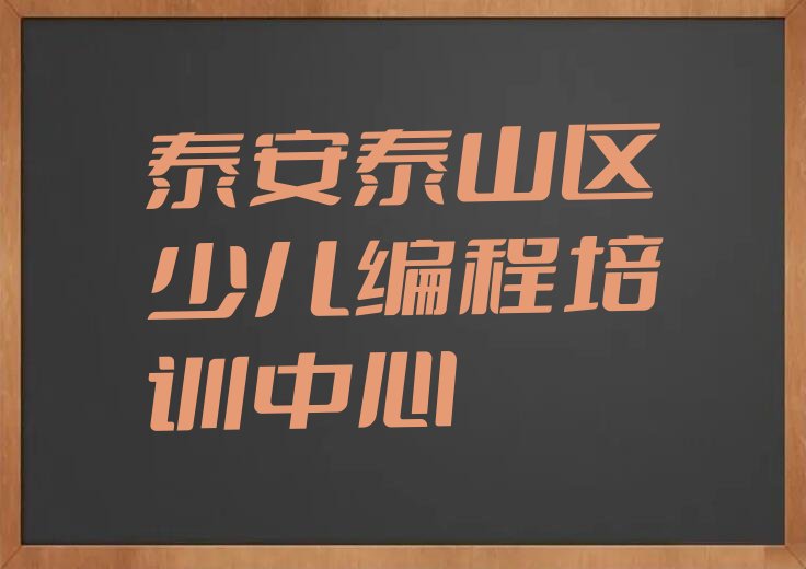 泰安泰山区少儿编程培训中心