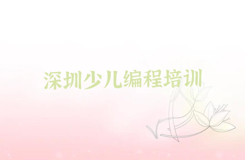 深圳少儿编程培训中心
