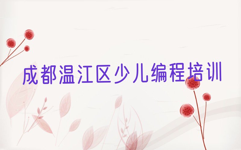 成都温江区少儿编程培训