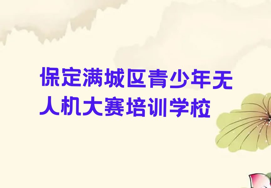 十大2025年保定满城区青少年无人机大赛培训机构学习中心推荐今日公布一览表排行榜