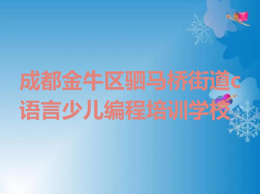 成都金牛区驷马桥街道c语言少儿编程培训学校