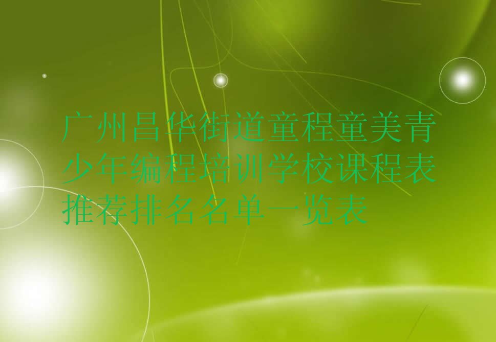广州荔湾区青少年编程培训学校