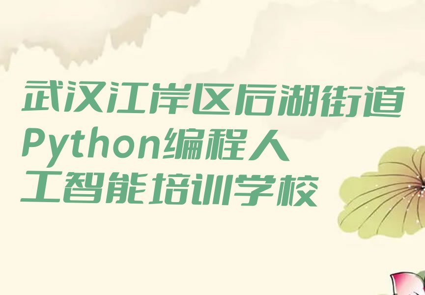 武汉江岸区后湖街道Python编程人工智能培训学校