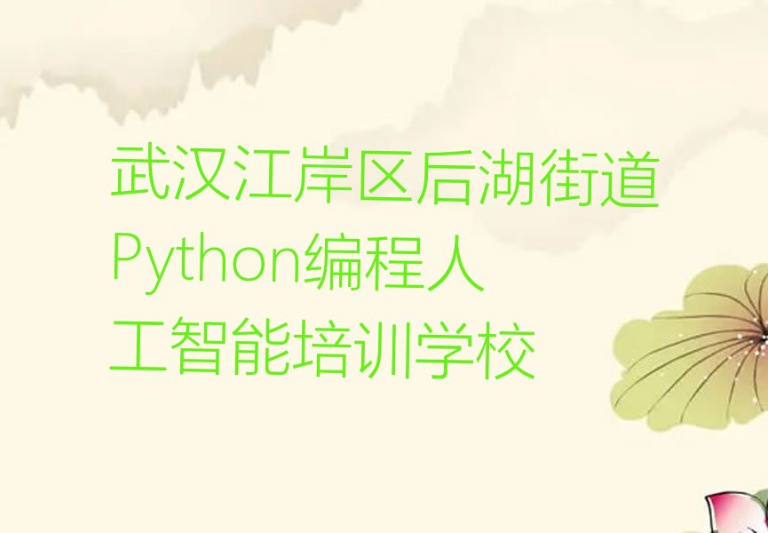 武汉江岸区后湖街道Python编程人工智能培训学校