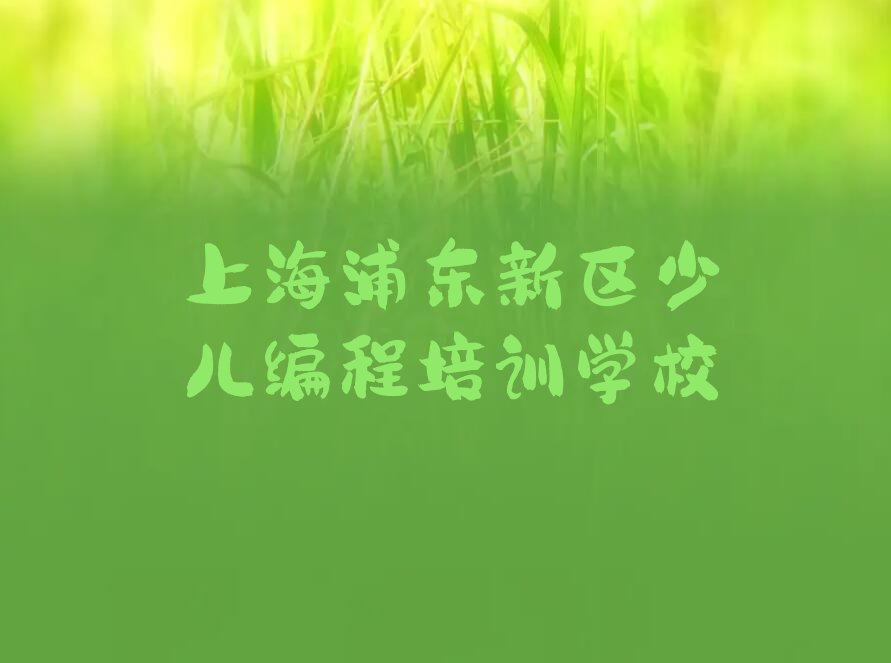十大上海浦东新区在哪里可以学少儿编程名单今日一览排行榜排行榜