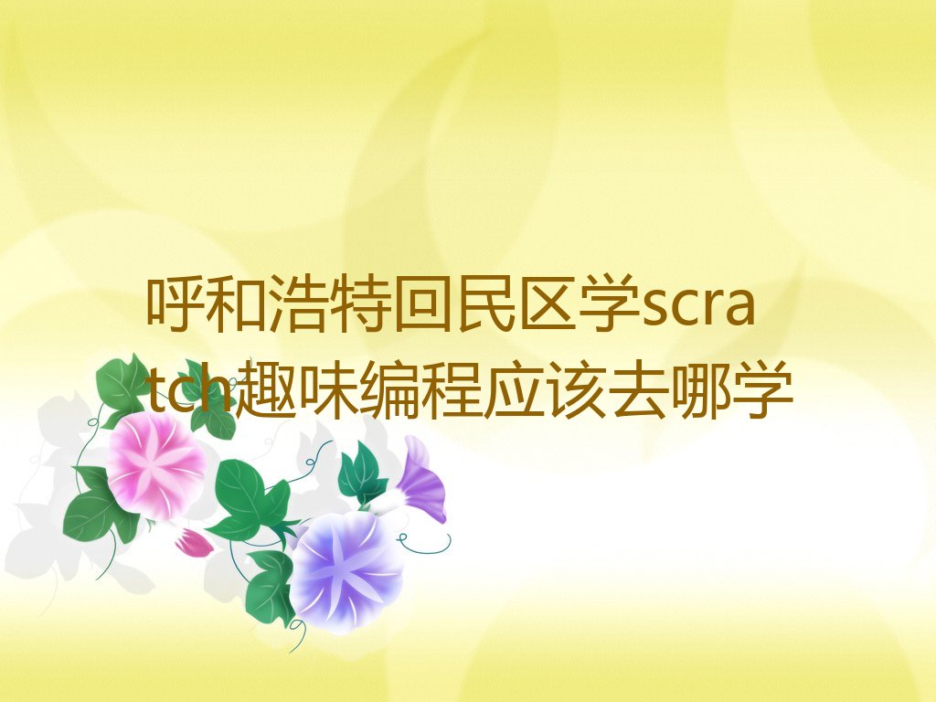 呼和浩特回民区scratch趣味编程培训学校
