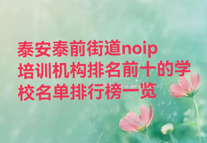 十大泰安泰前街道noip培训机构排名前十的学校名单排行榜一览排行榜