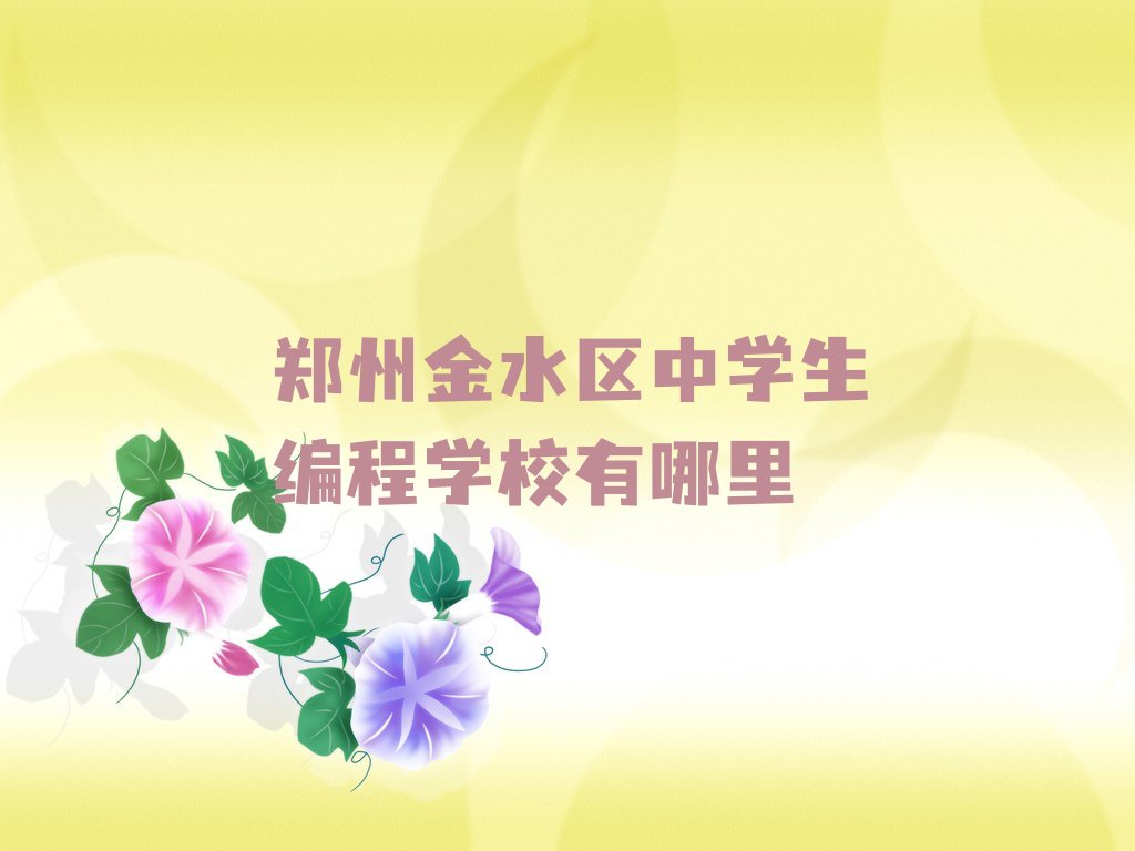 十大郑州金水区中学生编程学校有哪里排行榜