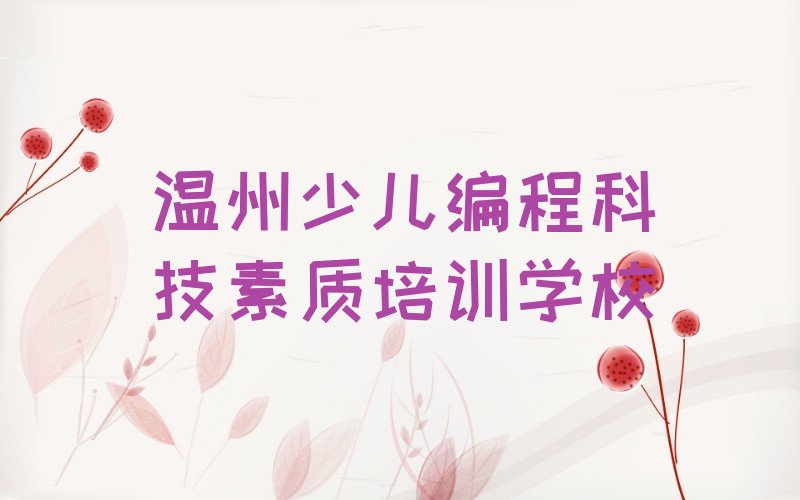 温州少儿编程科技素质培训学校