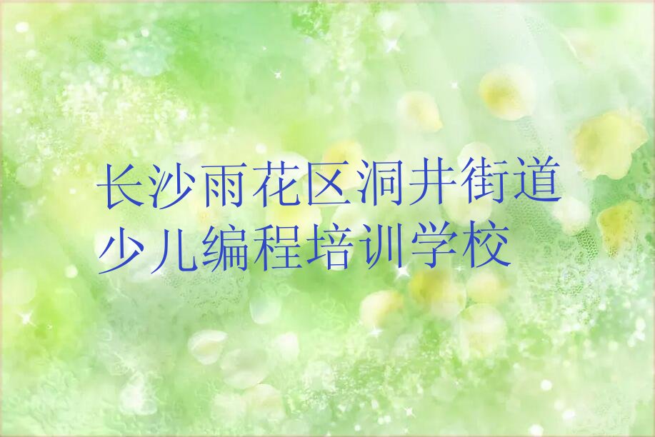 长沙雨花区洞井街道少儿编程培训学校