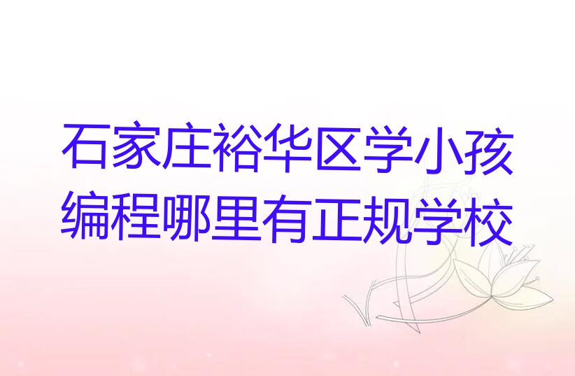 石家庄少儿编程培训学校