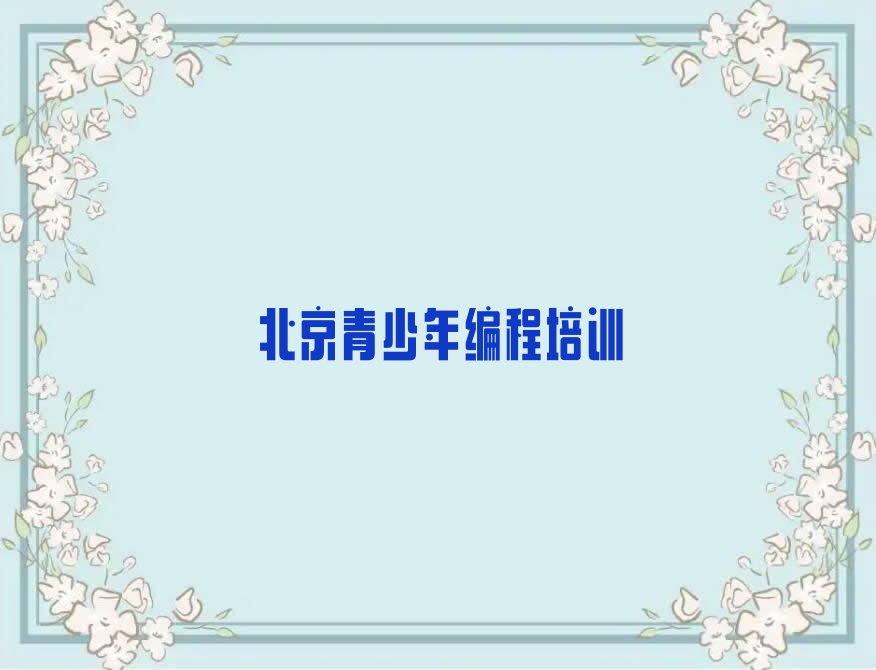 北京东城区青少年编程培训学校