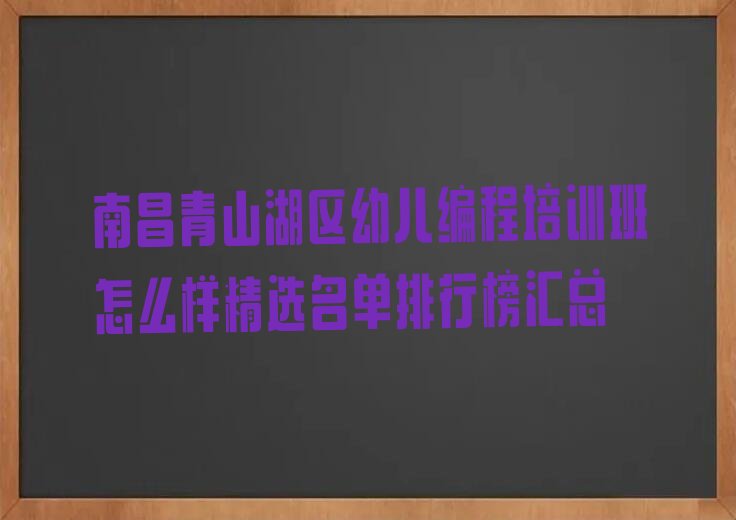 南昌青山湖区幼儿编程培训学校