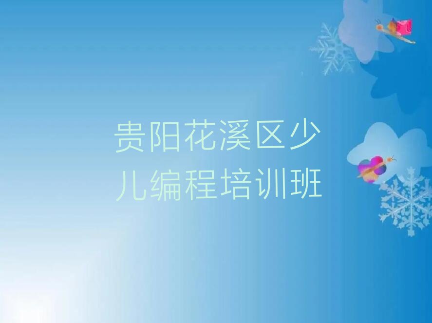 贵阳花溪区少儿编程培训班