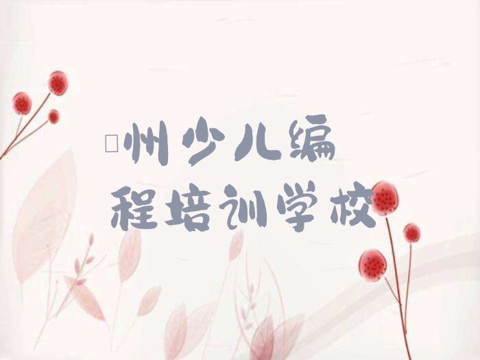 儋州少儿编程培训学校