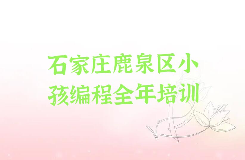 石家庄鹿泉区获鹿镇少儿编程培训学校