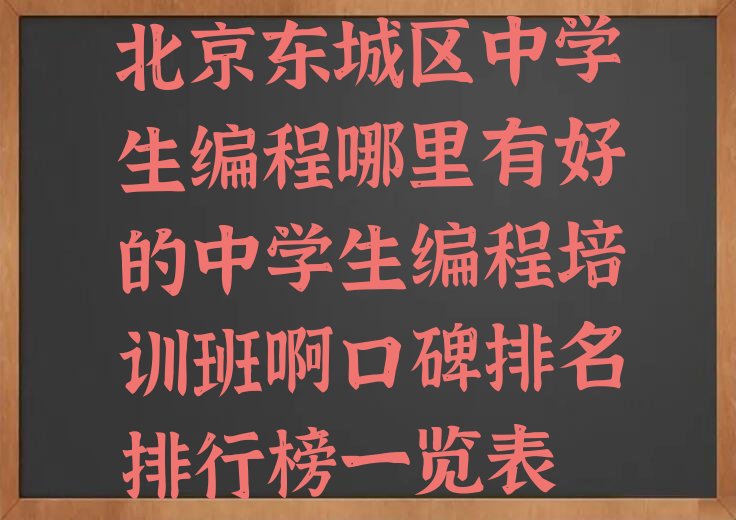 北京中学生编程培训学校