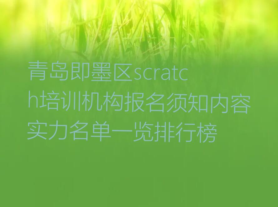 十大青岛即墨区scratch培训机构报名须知内容实力名单一览排行榜排行榜