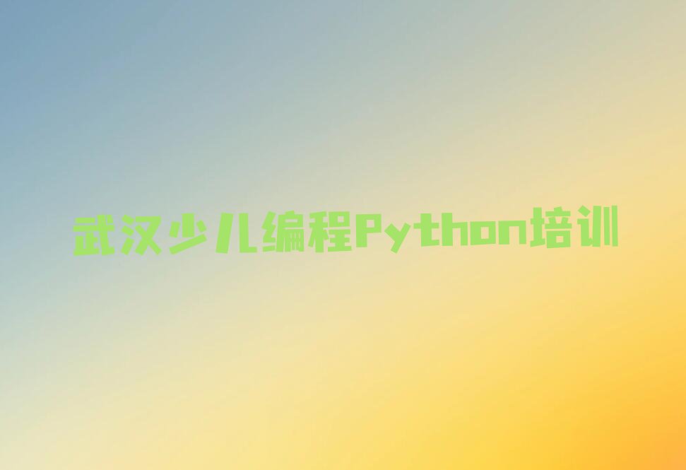 武汉少儿编程Python培训学校