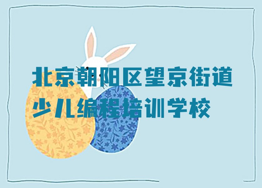 北京朝阳区望京街道少儿编程培训学校