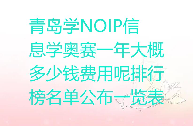 青岛市南区江苏路NOIP信息学奥赛培训学校