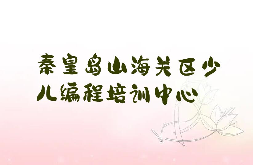 秦皇岛山海关区少儿编程培训中心