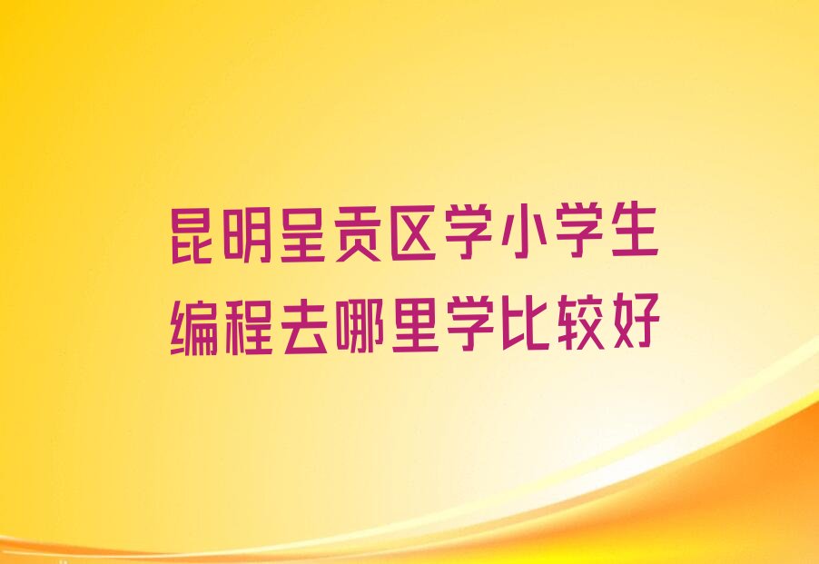 昆明呈贡区少儿编程培训学校