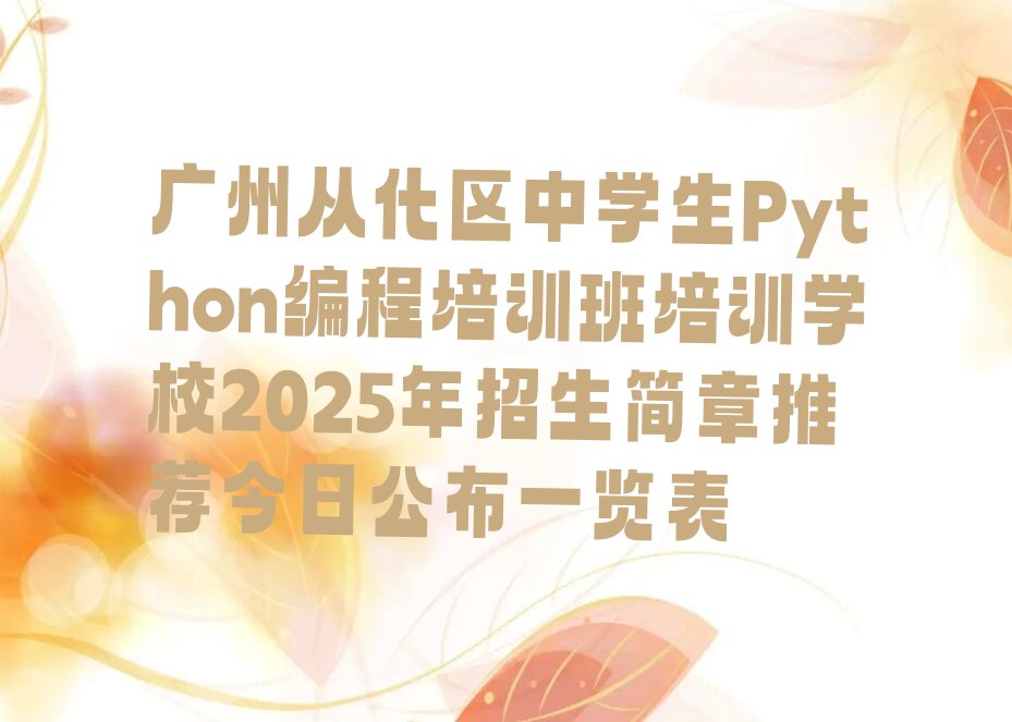 广州从化区少儿编程培训中心