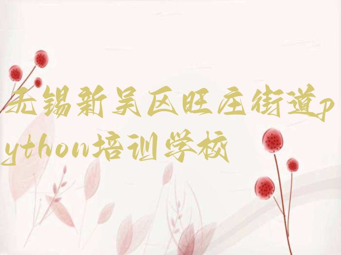 无锡新吴区旺庄街道python培训学校