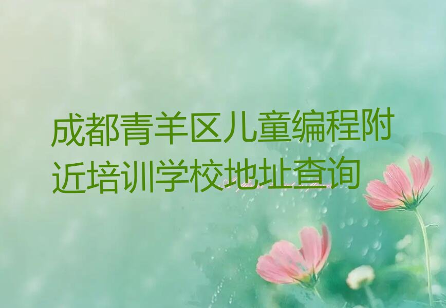 成都青羊区草市街少儿编程培训学校