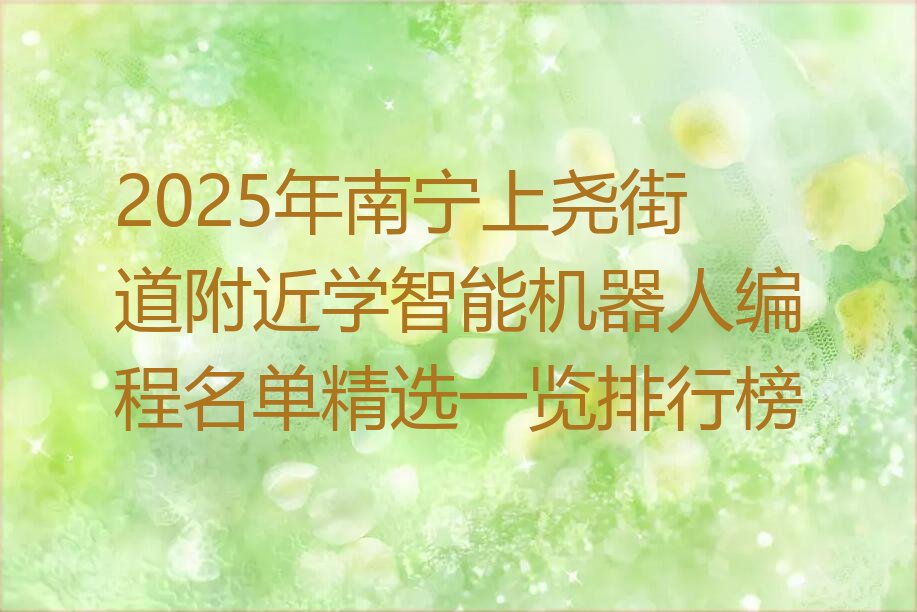 南宁西乡塘区智能机器人编程培训学校