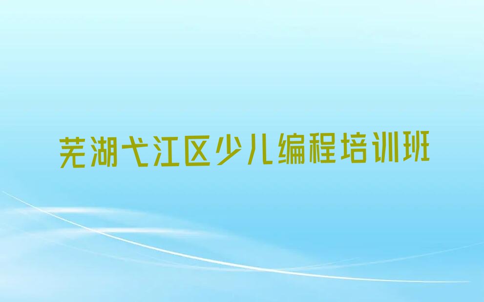 芜湖弋江区少儿编程培训班