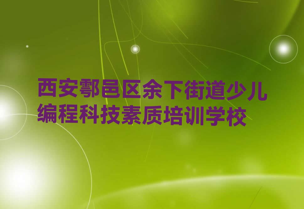 西安鄠邑区余下街道少儿编程科技素质培训学校