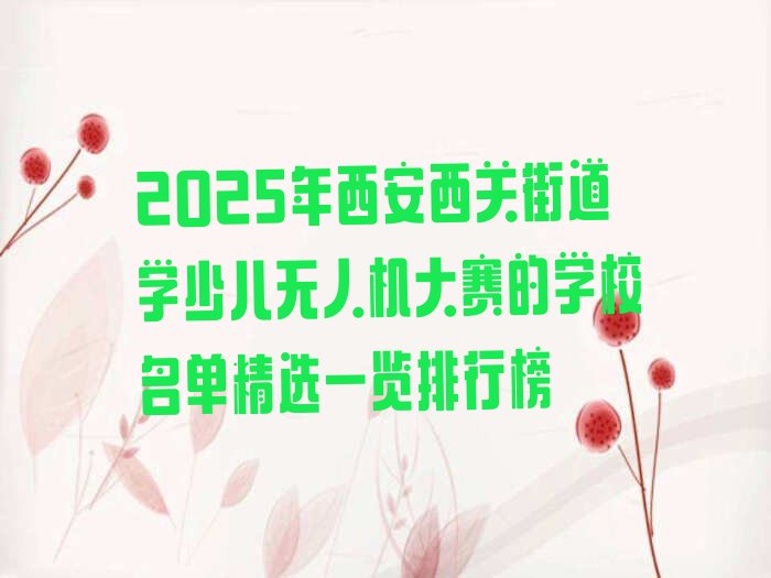 十大2025年西安西关街道学少儿无人机大赛的学校名单精选一览排行榜排行榜